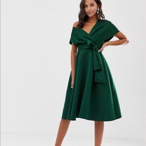 ASOS Fallen Shoulder Midi Dress